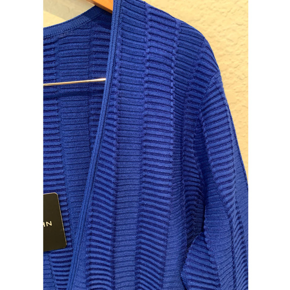 ST. JOHN COLLECTION  Architectural Ottoman Knit Jacket  in Vivid Blue (6) - Picture 6 of 10